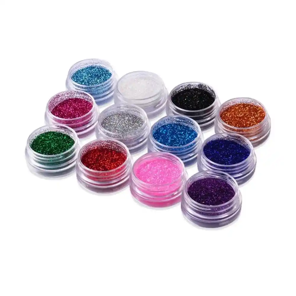 Crystal Color Dust 12 Color Dust Glitter Powder Eyeshadow Box – Loose Shimmering Pigment ...